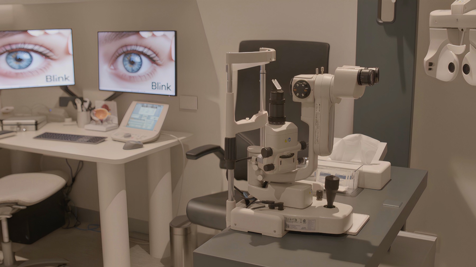 Assessment room with diagnostic equipment at Blink